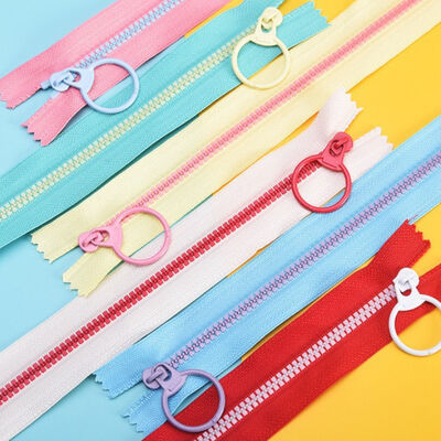 Resin Long Chain Zipper Different Color Teeth For Luggage Garment