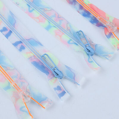 Rainbow Gradient Nylon Zippers 5# Custom Printed For Bags Luggage Clothing